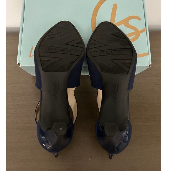 Lifestride Giovanna 2 Pump Heel Sandals Navy Blue 8.5 Wide EUC - Picture 12 of 13